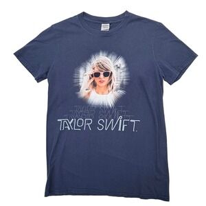 2015 Taylor Swift 1989 World Tour T-Shirt Navy Blue Graphic Concert Tee Small